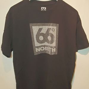 66 North Mens Womens Black Short Sleeve T-Shirt Size Large SOLD!